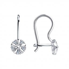 Серебряные серьги SOKOLOV с фианитом 94021301 фото