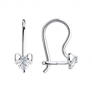 Серебряные серьги SOKOLOV с фианитом 94021302 фото