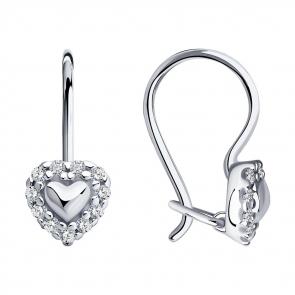 Серебряные серьги SOKOLOV с фианитом 94021303 фото