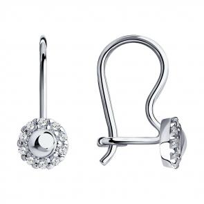 Серебряные серьги SOKOLOV с фианитом 94021305 фото