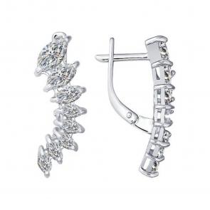 Серебряные серьги SOKOLOV с фианитом 94021352 фото