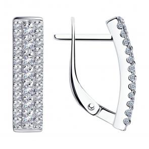 Серебряные серьги SOKOLOV с фианитом 94021365 фото