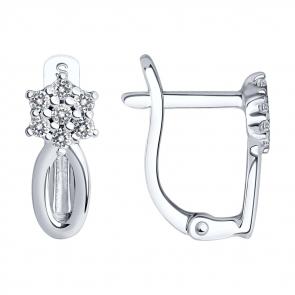 Серебряные серьги SOKOLOV с фианитом 94021370 фото