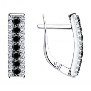 Серебряные серьги SOKOLOV с фианитом 94021381-91 фото