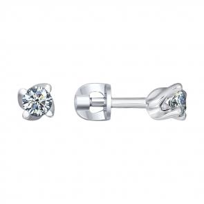 Серебряные серьги SOKOLOV с фианитом 94021469 фото