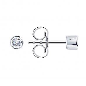 Серебряные серьги SOKOLOV с фианитом 94021526-91 фото