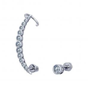 Серебряные серьги SOKOLOV с фианитом 94021674 фото