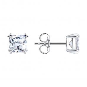 Серебряные серьги SOKOLOV с фианитом 94021725-91 фото