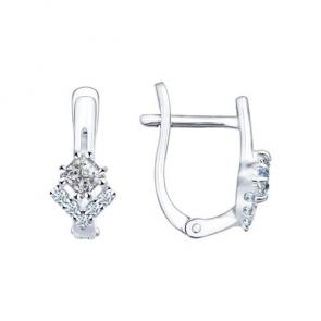 Серебряные серьги SOKOLOV с фианитом 94021752 фото