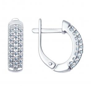 Серебряные серьги SOKOLOV с фианитом 94021765-91 фото