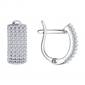 Серебряные серьги SOKOLOV с фианитом 94021766-91 фото