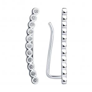 Серебряные серьги SOKOLOV с фианитом 94021769 фото