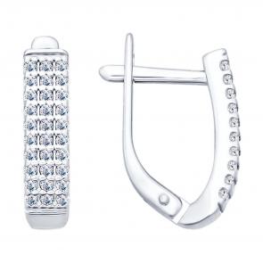 Серебряные серьги SOKOLOV с фианитом 94021813 фото