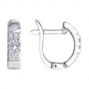 Серебряные серьги SOKOLOV с фианитом 94021912 фото