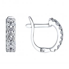 Серебряные серьги SOKOLOV с фианитом 94021914 фото