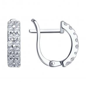 Серебряные серьги SOKOLOV с фианитом 94021916-91 фото