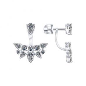 Серебряные серьги SOKOLOV с фианитом 94021936 фото