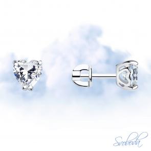 Серебряные серьги SOKOLOV с фианитом 94021971 фото