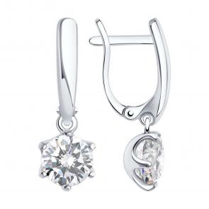 Серебряные серьги SOKOLOV с фианитом 94021995-91 фото