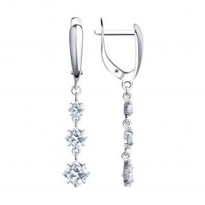 Серебряные серьги SOKOLOV с фианитом 94022012-91 фото