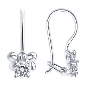 Серебряные серьги SOKOLOV с фианитом 94022200 фото