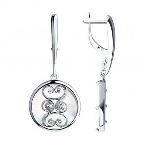 Серебряные серьги SOKOLOV с перламутром 94022214 фото