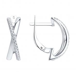 Серебряные серьги SOKOLOV с фианитом 94022220-91 фото