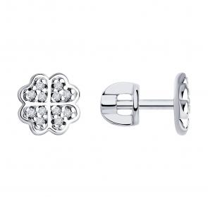 Серебряные серьги SOKOLOV с фианитом 94022260 фото