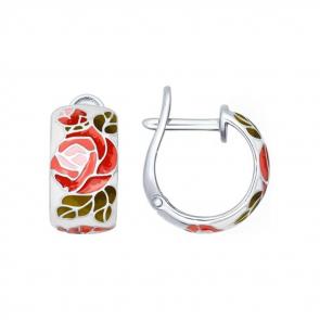 Серебряные серьги SOKOLOV с эмалью 94022261 фото