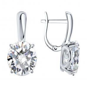 Серебряные серьги SOKOLOV с фианитом 94022275 фото