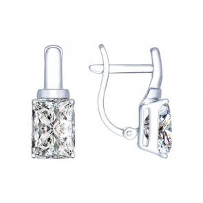 Серебряные серьги SOKOLOV с фианитом 94022276-91 фото