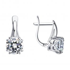 Серебряные серьги SOKOLOV с фианитом 94022291-91 фото