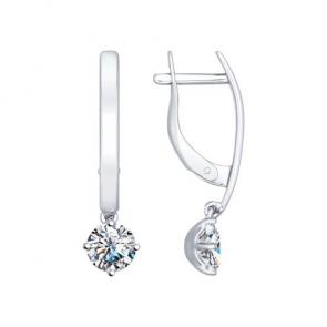 Серебряные серьги SOKOLOV с фианитом 94022297 фото