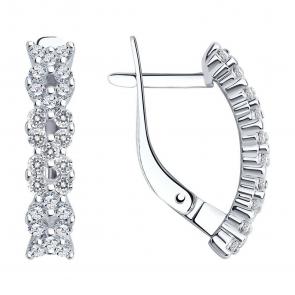 Серебряные серьги SOKOLOV с фианитом 94022398-91 фото