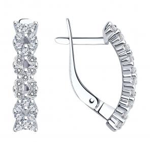 Серебряные серьги SOKOLOV с фианитом 94022398 фото