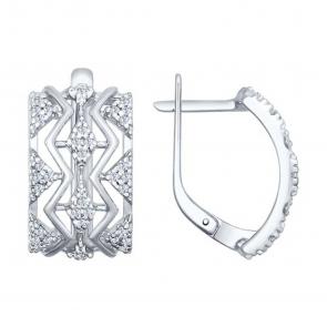 Серебряные серьги SOKOLOV с фианитом 94022415 фото