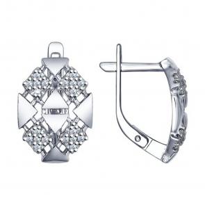 Серебряные серьги SOKOLOV с фианитом 94022428 фото