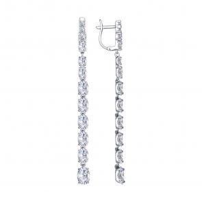 Серебряные серьги SOKOLOV с фианитом 94022461-91 фото