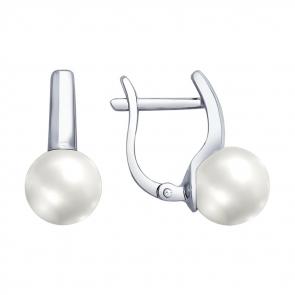 Серебряные серьги SOKOLOV с жемчугом 94022487 фото
