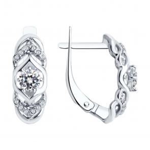 Серебряные серьги SOKOLOV с фианитом 94022500 фото