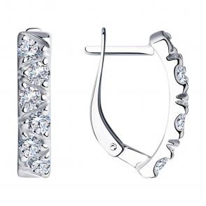 Серебряные серьги SOKOLOV с фианитом 94022567-91 фото