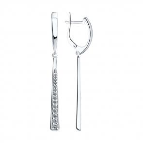 Серебряные серьги SOKOLOV с фианитом 94022837 фото