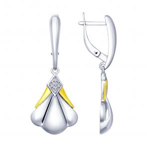 Серебряные серьги SOKOLOV с фианитом 94022859 фото