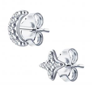 Серебряные серьги SOKOLOV с фианитом 94022924-91 фото