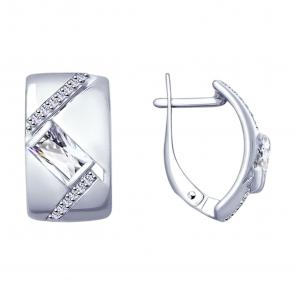 Серебряные серьги SOKOLOV с фианитом 94022937 фото