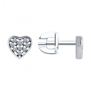 Серебряные серьги SOKOLOV с фианитом 94022974 фото