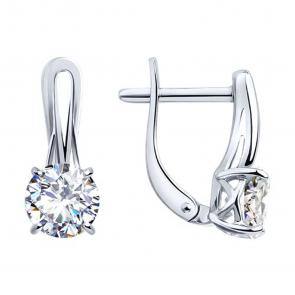 Серебряные серьги SOKOLOV с фианитом 94023247-91 фото