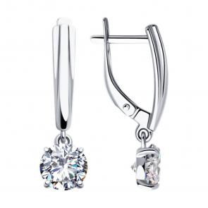 Серебряные серьги SOKOLOV с фианитом 94023292-91 фото