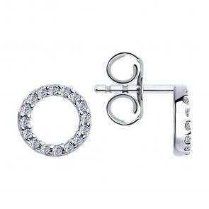 Серебряные серьги SOKOLOV с фианитом 94023344-91 фото