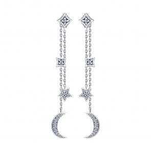 Серебряные серьги SOKOLOV с фианитом 94023348 фото